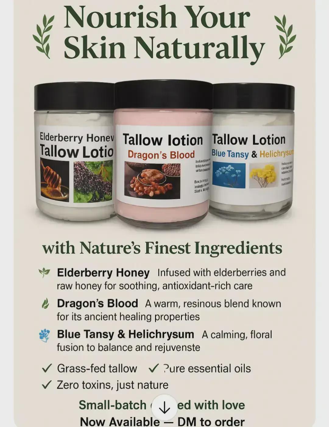 Tallow lotion(Elderberry Honey)(4oz)