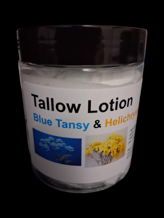 Tallow lotion(Blue Tansy andHelichrysum)(4oz)
