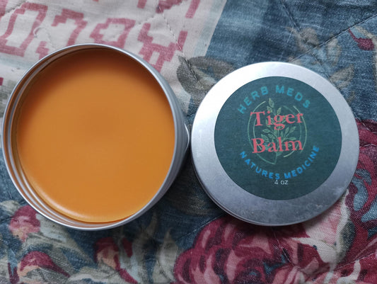 Tiger Balm: Jojoba Oil, Beeswax, and Herbal Blend